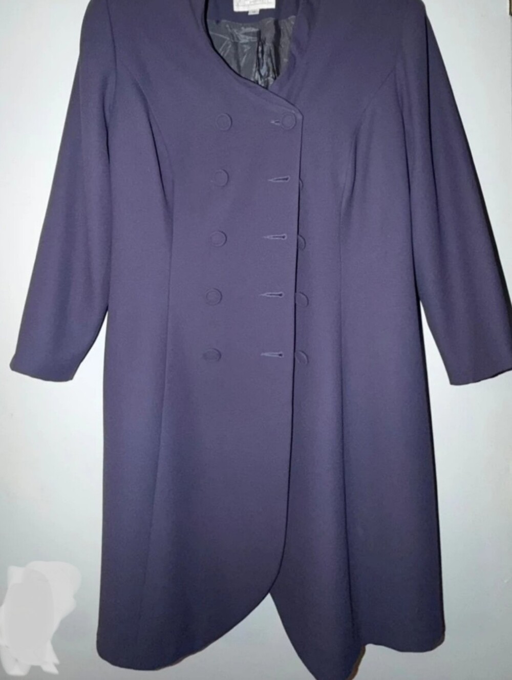 Women's Purple Double-Breasted Long Blazer Jacket